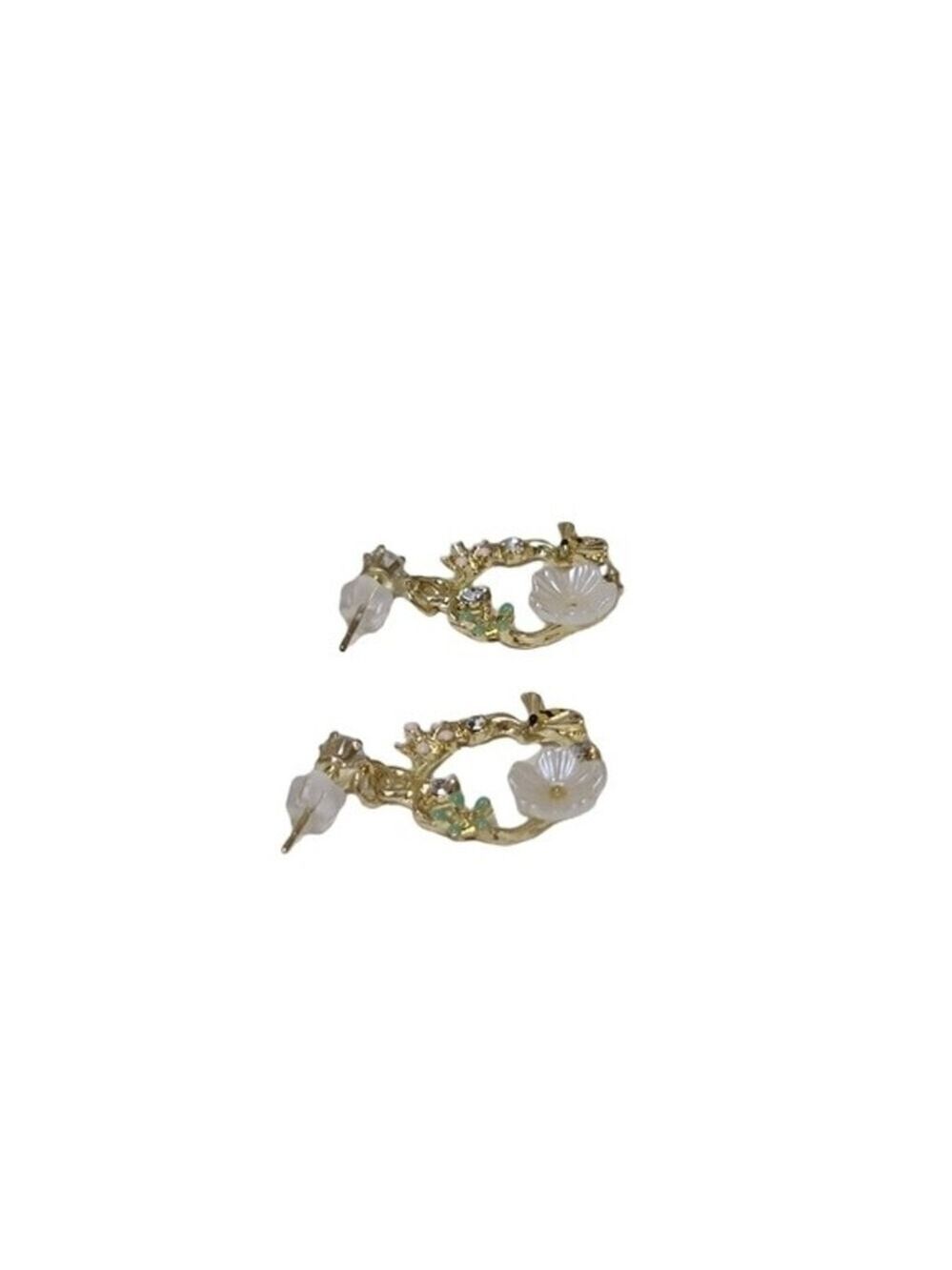 NWT Flower Bee Drop Down Rhinestone Earrings - Picture 3 of 5